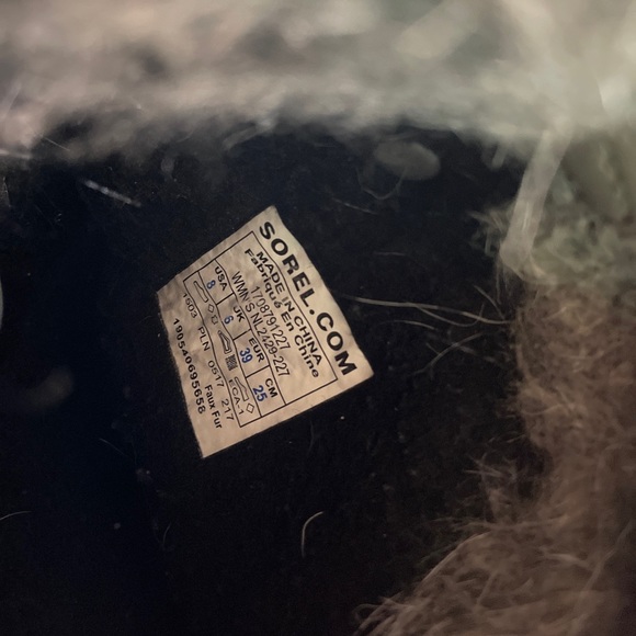 SOREL Joan Of Arctic Faux Fur Lined Suede Pebble Deep Blush Boots Wool Liner  8 - Picture 7 of 9